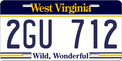 WV license plate 2GU712