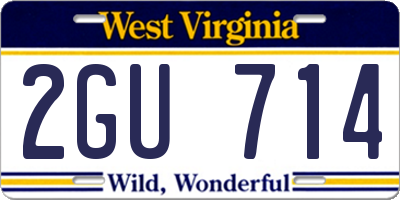 WV license plate 2GU714