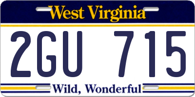 WV license plate 2GU715