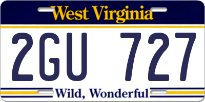WV license plate 2GU727