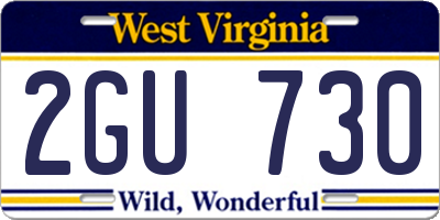 WV license plate 2GU730