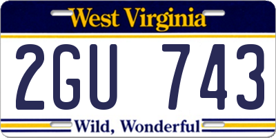 WV license plate 2GU743