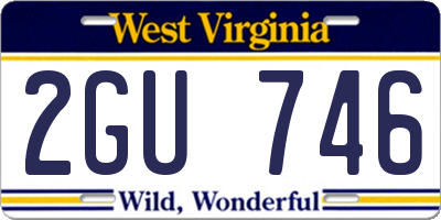 WV license plate 2GU746