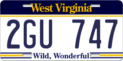 WV license plate 2GU747