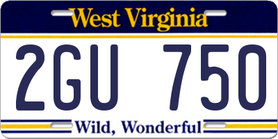 WV license plate 2GU750