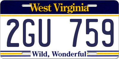 WV license plate 2GU759