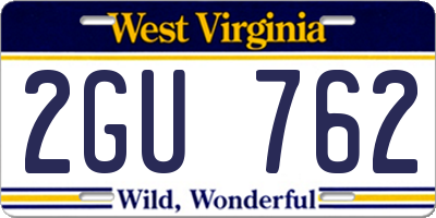 WV license plate 2GU762