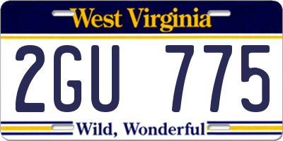 WV license plate 2GU775