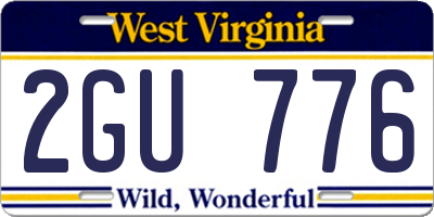 WV license plate 2GU776