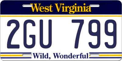 WV license plate 2GU799
