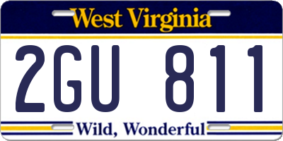 WV license plate 2GU811