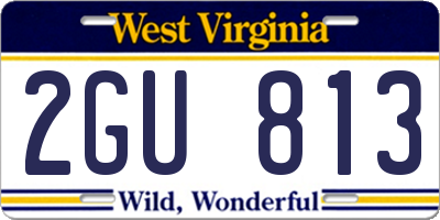 WV license plate 2GU813