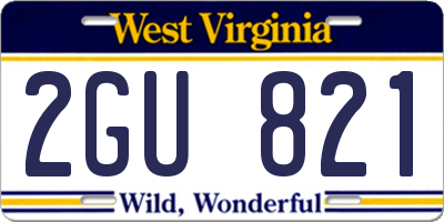 WV license plate 2GU821