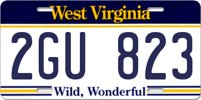 WV license plate 2GU823
