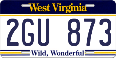 WV license plate 2GU873
