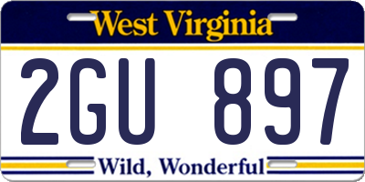 WV license plate 2GU897