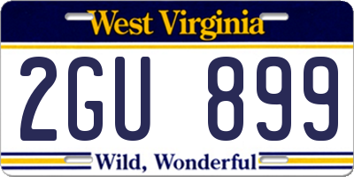 WV license plate 2GU899