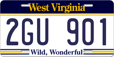 WV license plate 2GU901