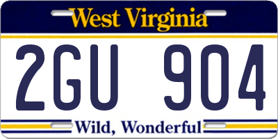 WV license plate 2GU904