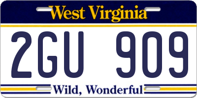 WV license plate 2GU909