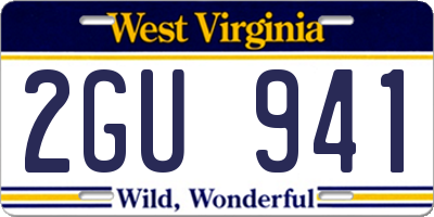 WV license plate 2GU941