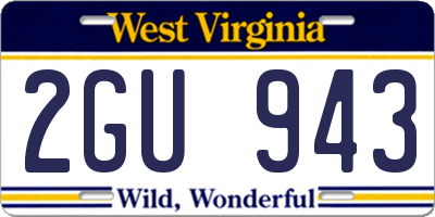 WV license plate 2GU943