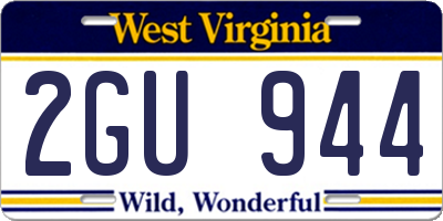 WV license plate 2GU944