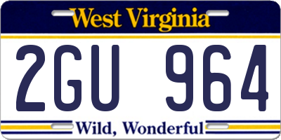 WV license plate 2GU964