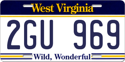 WV license plate 2GU969