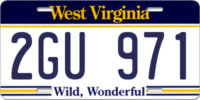 WV license plate 2GU971