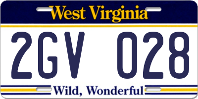 WV license plate 2GV028