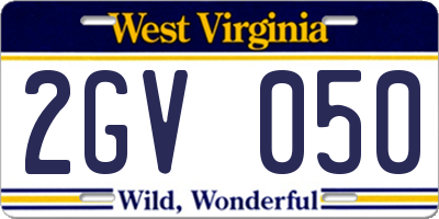 WV license plate 2GV050