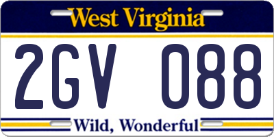 WV license plate 2GV088