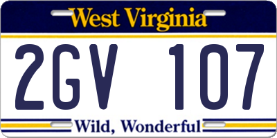 WV license plate 2GV107