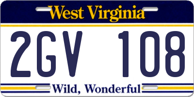 WV license plate 2GV108