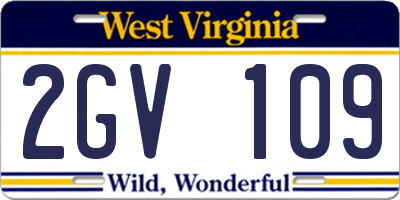 WV license plate 2GV109