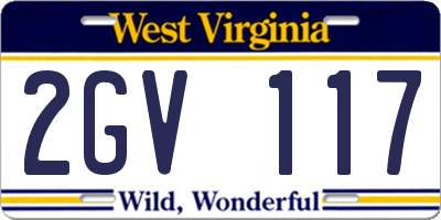 WV license plate 2GV117