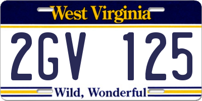 WV license plate 2GV125