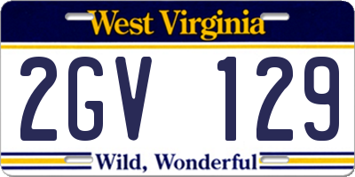 WV license plate 2GV129
