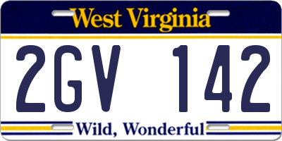 WV license plate 2GV142