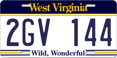 WV license plate 2GV144