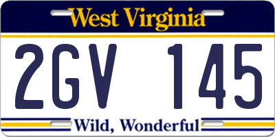 WV license plate 2GV145