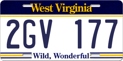 WV license plate 2GV177