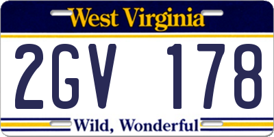 WV license plate 2GV178