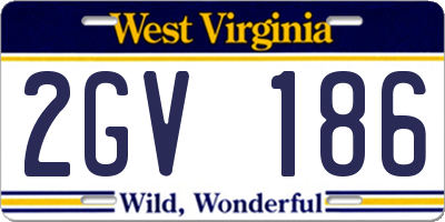 WV license plate 2GV186