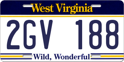 WV license plate 2GV188