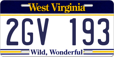 WV license plate 2GV193
