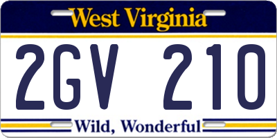 WV license plate 2GV210