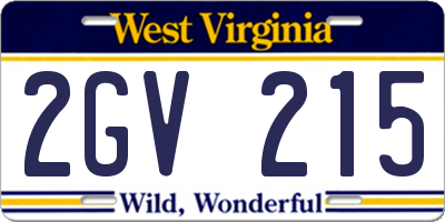 WV license plate 2GV215