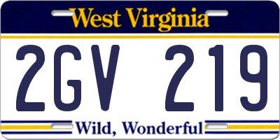 WV license plate 2GV219